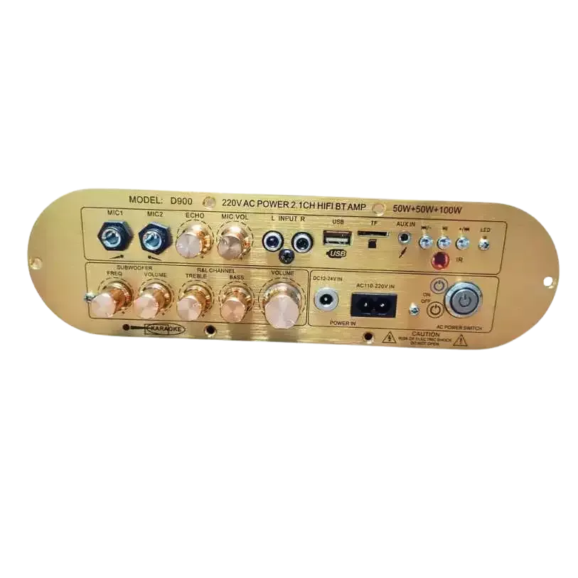 Mạch D900 2.1 Karaoke Bluetooth — 50W×2 + Sub 100W, Chip Class-D Chống Hú