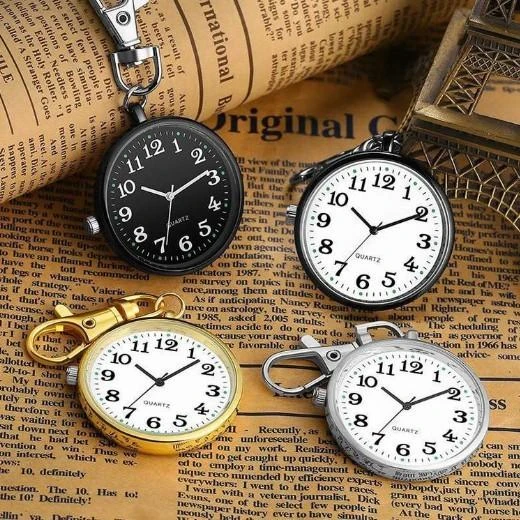 Móc Khóa Đồng Hồ Mini treo cặp xách balo quấn áo thời trang vintage